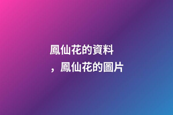 鳳仙花的資料，鳳仙花的圖片